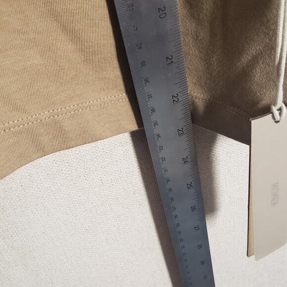 Fear Of God Essentials Small Football Style Cropped Boxy T-Shirt Oversized Tan - Picture 7 of 8